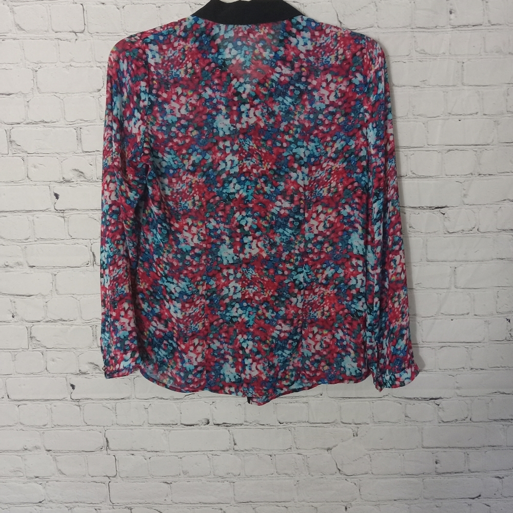 Ny Collection Multi Color Blouse Top Size Medium - image 3